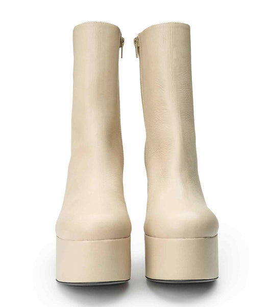 Light Yellow Tony Bianco Tyra Vanilla Venice 12cm Platform Boots | ILXBR83372