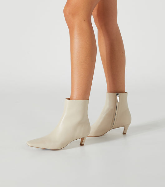 Light Yellow Tony Bianco Vicci Vanilla Nappa 5cm Heeled Boots | AILWC14987