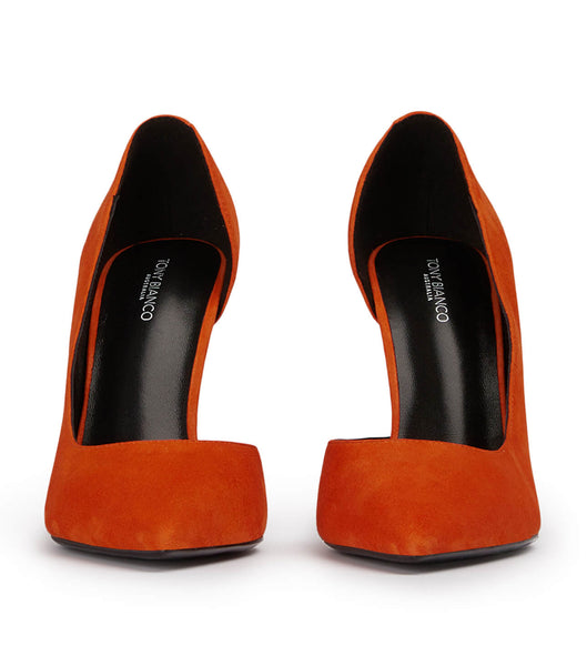 Orange Tony Bianco Alyx Aperol Suede 10.5cm Event Heels | ILJKU12879