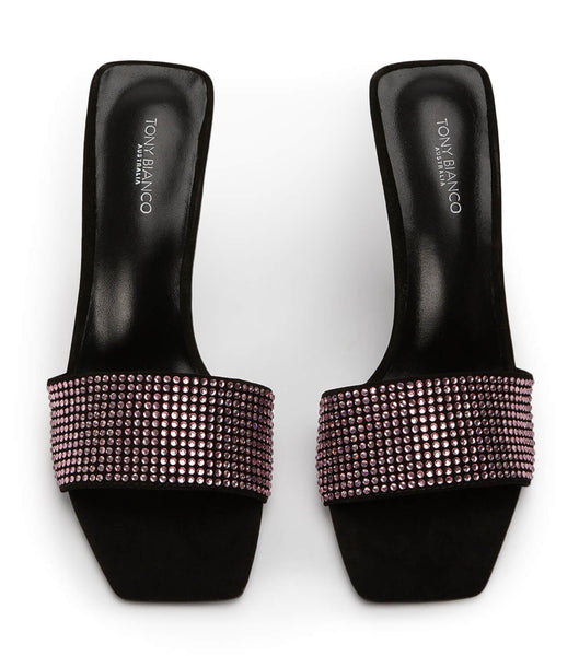 Pink / Black Tony Bianco Naomi Pink Crystal/Black Suede 10.5cm Stiletto Heels | QILWA10315