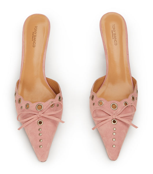 Pink Tony Bianco Shae Blossom Suede 8cm Low Heels | ILDYB52668