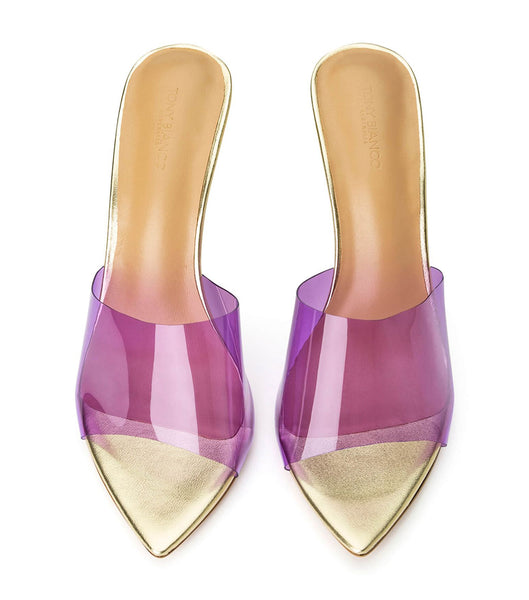 Purple / Gold Tony Bianco Mylo Purple Vinylite/Gold 10.5cm Stiletto Heels | ILNEJ11355