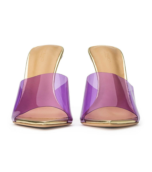 Purple / Gold Tony Bianco Mylo Purple Vinylite/Gold 10.5cm Stiletto Heels | ILNEJ11355