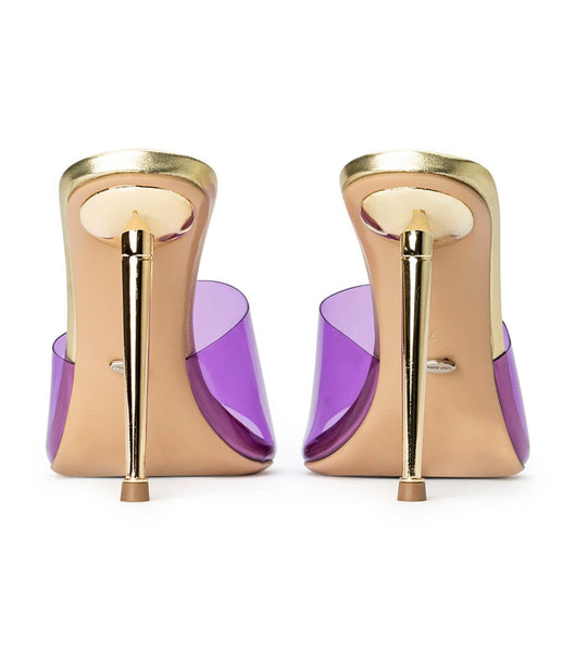 Purple / Gold Tony Bianco Mylo Purple Vinylite/Gold 10.5cm Stiletto Heels | ILNEJ11355