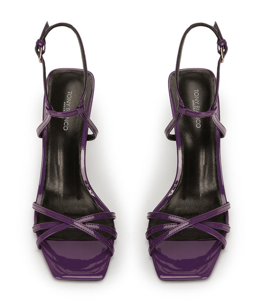 Purple Tony Bianco Nomad Orchid Patent 10.5cm Strappy Heels | GILEC44414