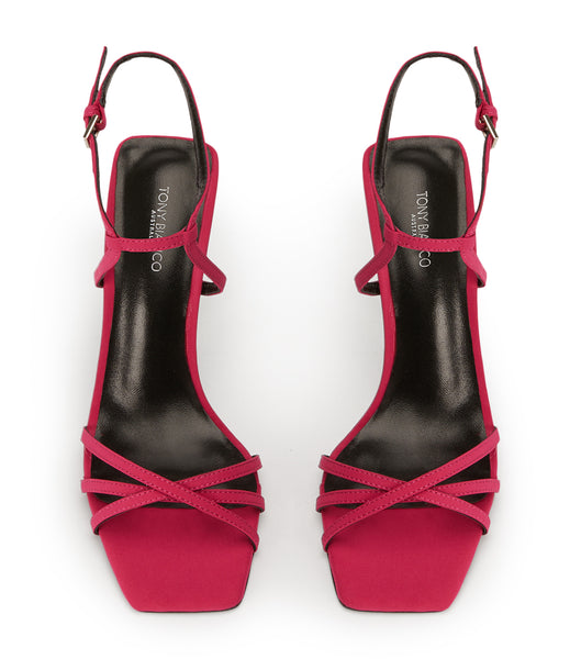 Red Tony Bianco Nomad Persian Crepe 10.5cm Strappy Heels | XILGW75563