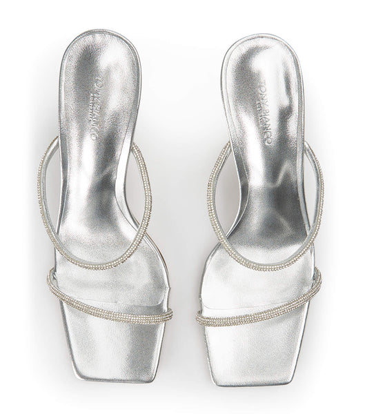 Silver / Metal Tony Bianco Chase Silver Nappa Metallic 8.5cm Bridal Heels | DILVO17761