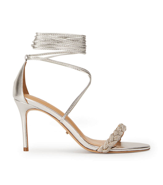 Silver / Metal Tony Bianco Henley Silver Nappa Metallic 8.5cm Strappy Heels | BILSD32159