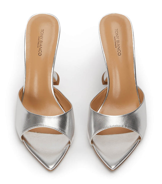 Silver / Metal Tony Bianco Marcel Silver Nappa Metallic 10.5cm Bridal Heels | ZILNQ22361