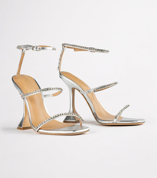 Silver / Metal Tony Bianco Shy Silver Nappa Metallic 10.5cm Event Heels | ILZPD42209