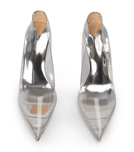 Silver Tony Bianco Dolly Clear Vinylite/Silver 9.5cm Event Heels | ILJVR78333