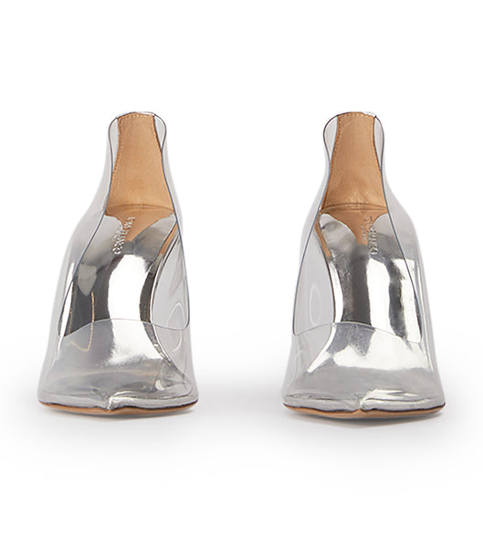 Silver Tony Bianco Dolly Clear Vinylite/Silver 9.5cm Event Heels | ILJVR78333