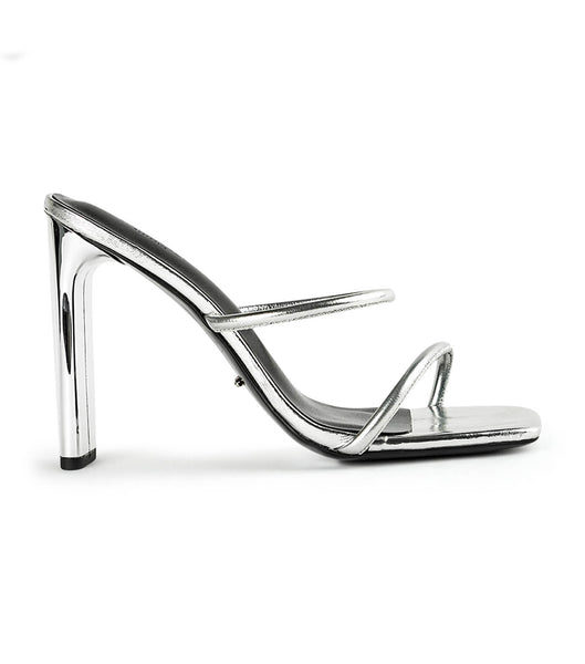 Silver Tony Bianco Florence Silver Foil 11cm Block Heels | AILDF19280