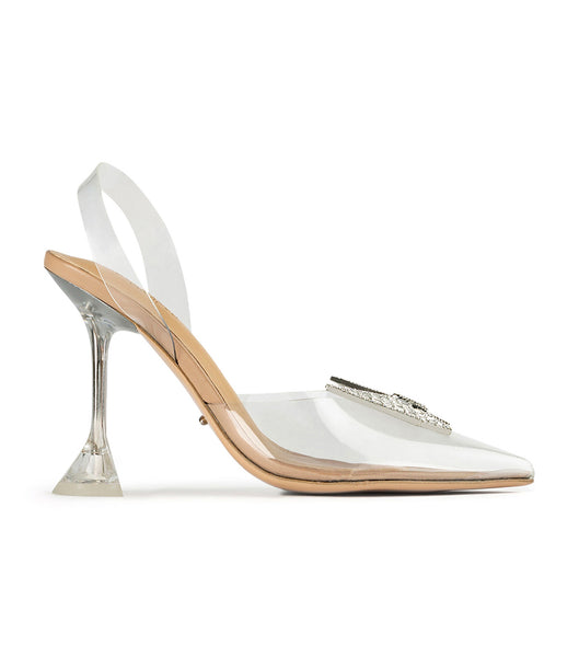 Silver Tony Bianco Laos Clear Vinylite 10.3cm Bridal Heels | GILUC35783