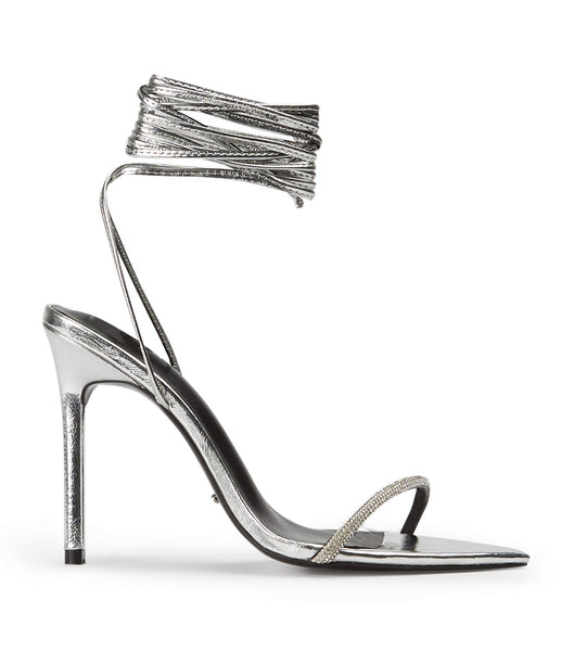 Silver Tony Bianco Makai Silver Foil 10.5cm Stiletto Heels | PILQX91110