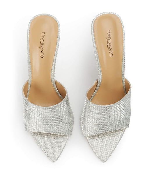 Silver Tony Bianco Marley Silver Aura 10.5cm Bling Heels | AILDF47835