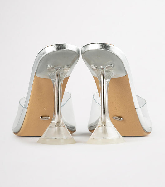 Silver Tony Bianco Serri Clear Vinylite/Silver 10.5cm Stiletto Heels | ILZPD91477