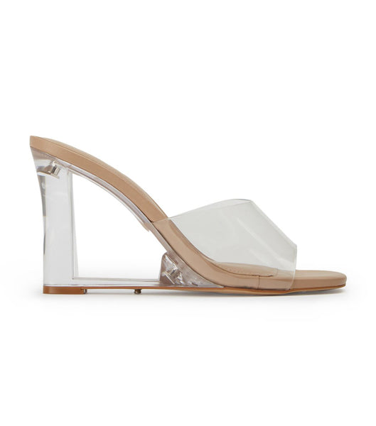 Skin Color Tony Bianco Alessi Clear Vinylite/Skin 10cm Wedges | PILQX41465