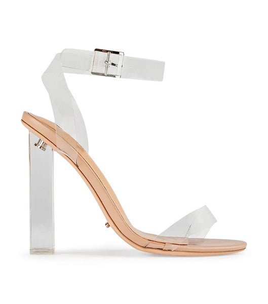 Skin Color Tony Bianco Kiki Clear Vinylite/Skin Capretto 11cm Block Heels | ILEAH38629