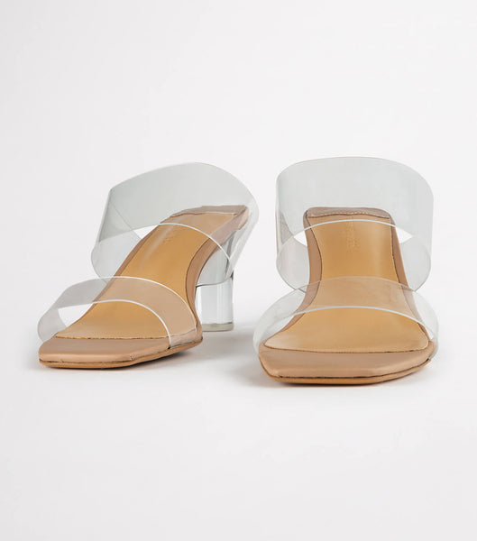 Skin Color Tony Bianco Sabelle Clear Vynalite/Skin Capretto 6.5cm Low Heels | BILSD67200