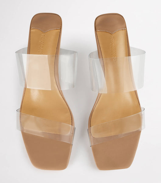 Skin Color Tony Bianco Sabelle Clear Vynalite/Skin Capretto 6.5cm Event Heels | ILDYB14593