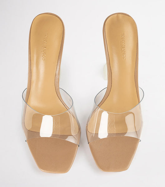 Skin Color Tony Bianco Serri Clear Vinylite/Skin Nappa 10.5cm Stiletto Heels | ILCIF54316