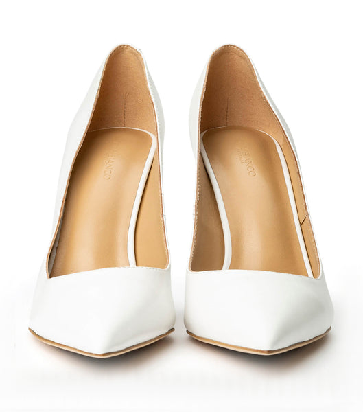 White Tony Bianco Anja Milk Capretto 10.5cm Court Shoes | EILVG61844