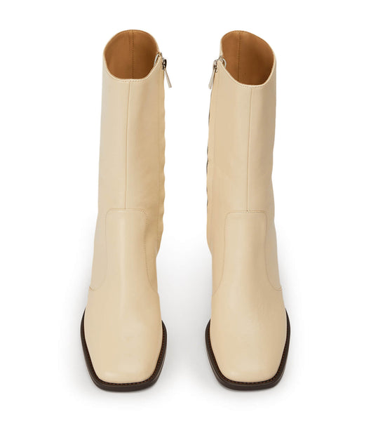 White Tony Bianco Atlanta Ecru Venice 8.5cm Heeled Boots | ILEAH84185