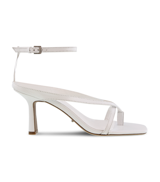 White Tony Bianco Becca White Sheep Nappa 7.5cm Strappy Heels | ILICD57169