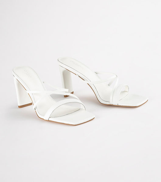 White Tony Bianco Classic White Nappa 8.5cm Strappy Heels | BILSD99877