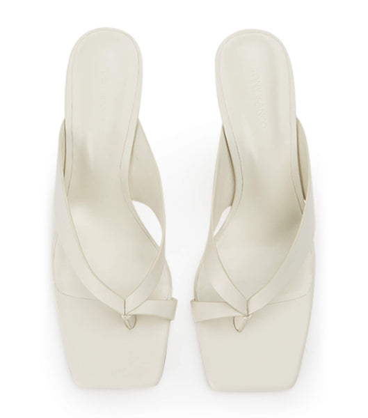 White Tony Bianco Clover Dove Nappa 8.5cm Low Heels | MILFT88093