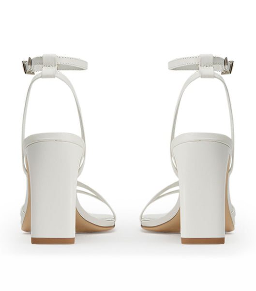 White Tony Bianco Corso Milk Capretto 8.5cm Strappy Heels | MILHR69541