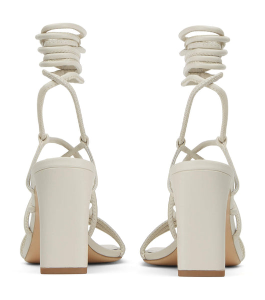 White Tony Bianco Cyndi Dove Nappa 8.5cm Strappy Heels | PILER74948