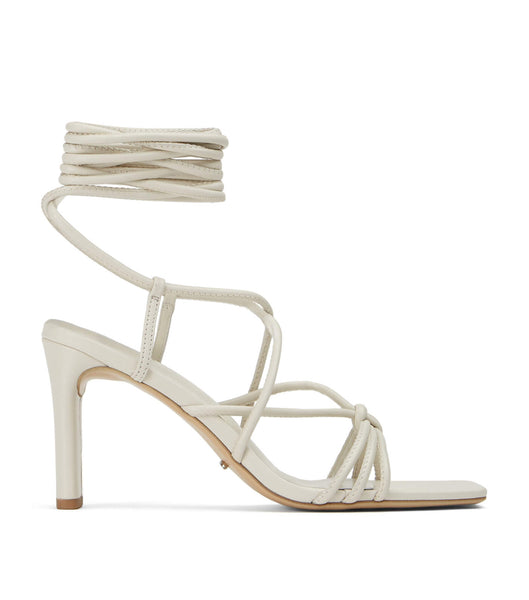 White Tony Bianco Cyndi Dove Nappa 8.5cm Strappy Heels | PILER74948