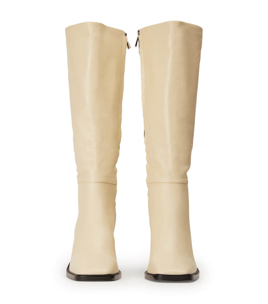 White Tony Bianco Darby Ecru Venice 7.5cm Knee High Boots | DILVO84961