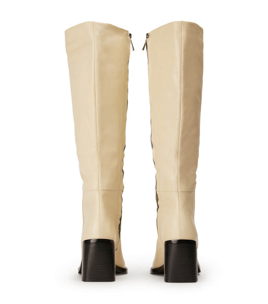 White Tony Bianco Darby Ecru Venice 7.5cm Knee High Boots | DILVO84961