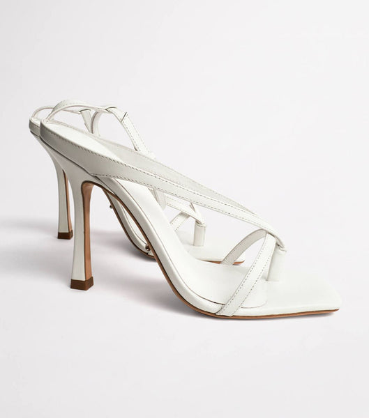 White Tony Bianco Faythe White Kid 10.5cm Strappy Heels | ILCIF29097