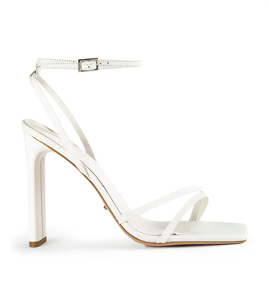 White Tony Bianco Fiance Milk Capretto 11cm Strappy Heels | QILWA44090