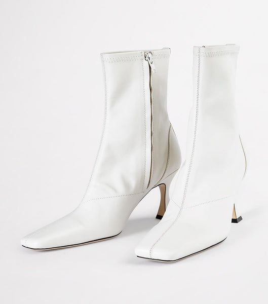 White Tony Bianco Fomo Dove Nappa 8cm Ankle Boots | ILDFL58434