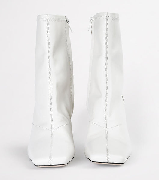 White Tony Bianco Fomo Dove Nappa 8cm Ankle Boots | ILDFL58434