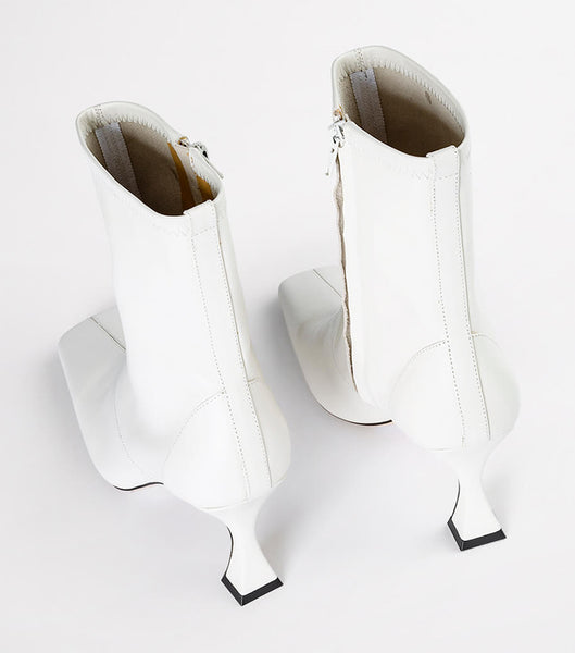 White Tony Bianco Fomo Dove Nappa 8cm Stiletto Boots | ILEAH43334