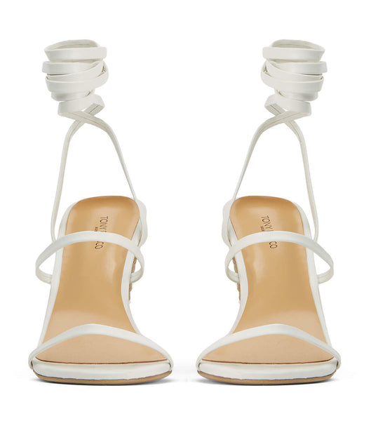 White Tony Bianco Gabriella Milk Capretto 11cm Strappy Heels | FILHY98344