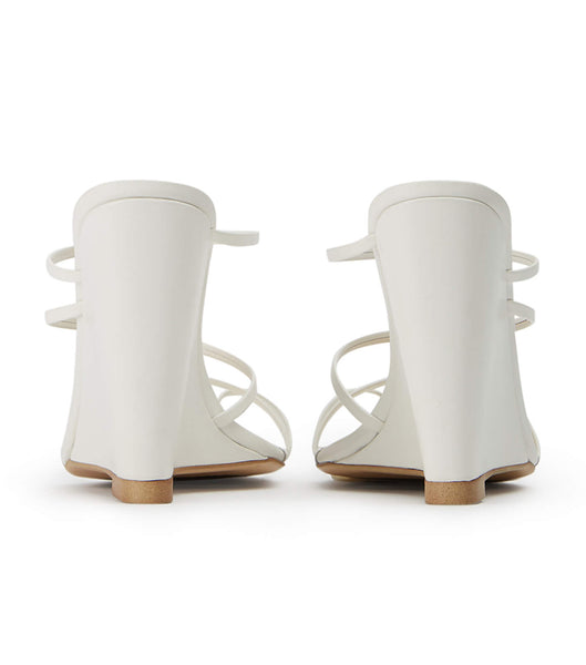 White Tony Bianco Gaia Milk Capretto 11cm Wedges | EILVG99683