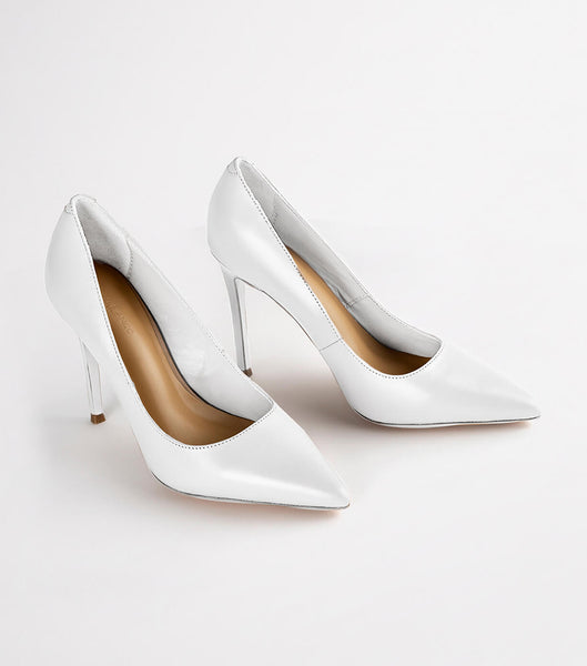 White Tony Bianco Lotus Milk Capretto 10.3cm Event Heels | FILUI22952