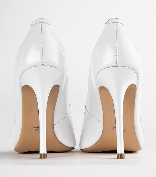 White Tony Bianco Lotus Milk Capretto 10.3cm Event Heels | FILUI22952