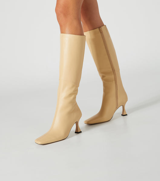 Yellow Tony Bianco Fantasy Butter Nappa 8cm Knee High Boots | ILJZR68129