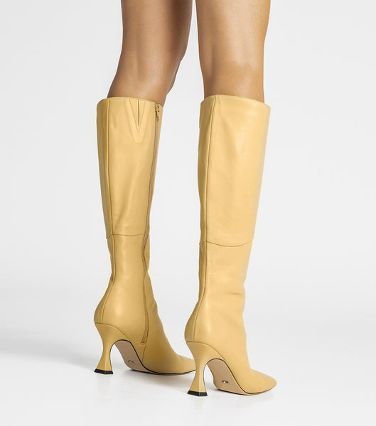 Yellow Tony Bianco Fantasy Butter Nappa 8cm Knee High Boots | ILJZR68129