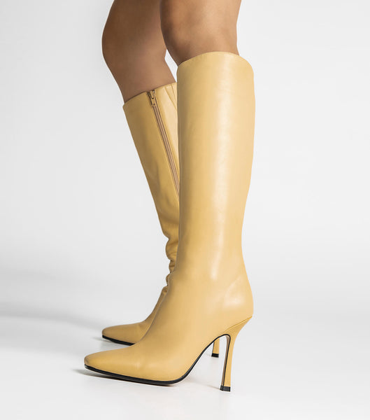 Yellow Tony Bianco Havana Butter Nappa 10.5cm Knee High Boots | ILJKU17421