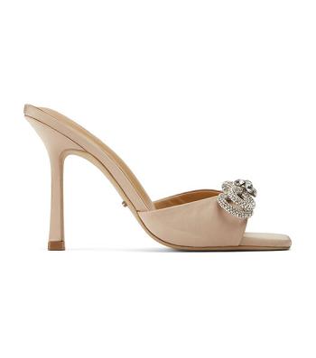 Beige Tony Bianco Franki Nude Satin 10.5cm Bridal Heels | DILVO98762