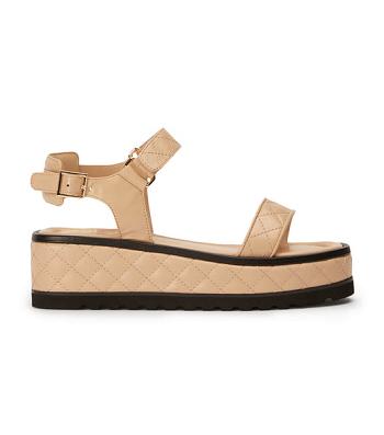 Beige Tony Bianco Zahara Beech Nappa 6cm Flat Sandals | PILQX46623